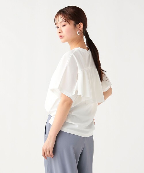BEAMS HEART(ビームスハート)の「【7/2値下げ】バックラッフル プルオーバー(Tシャツ/カットソー・レディース・オフホワイト/ブラウン/ブラック・FREE)」の7枚目の写真