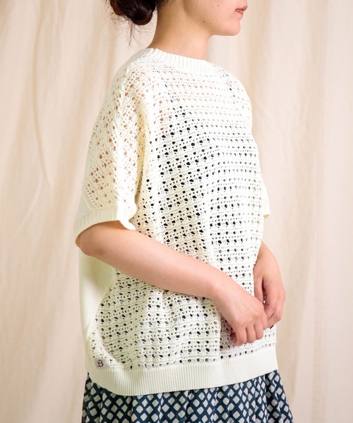 Brocante（ブロカント）の「[Brocante / ブロカント] コットンニット ダンテルプルオーバー（ニット/セーター・レディース・アイボリー/ブラウン/ミント/ブラック・2）」の21枚目の写真