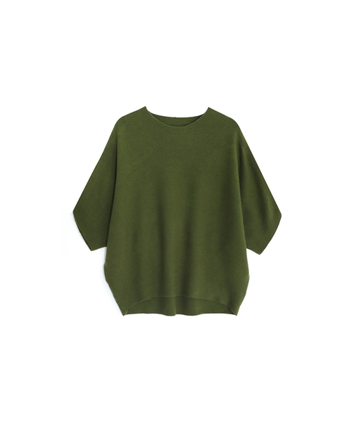 VASCARA(バスカラ)の「Batwing Sleeve Round neck Half Knitwear (5colors)(ニット/セーター・レディース・ブラック/ライトベージュ/カーキ/ブラウン/ライトグレー・FREE)」の5枚目の写真