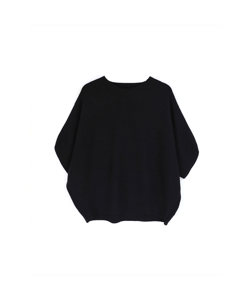 VASCARA(バスカラ)の「Batwing Sleeve Round neck Half Knitwear (5colors)(ニット/セーター・レディース・ブラック/ライトベージュ/カーキ/ブラウン/ライトグレー・FREE)」の1枚目の写真