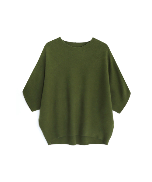 VASCARA(バスカラ)の「Batwing Sleeve Round neck Half Knitwear (5colors)(ニット/セーター・レディース・ブラック/ライトベージュ/カーキ/ブラウン/ライトグレー・FREE)」の7枚目の写真
