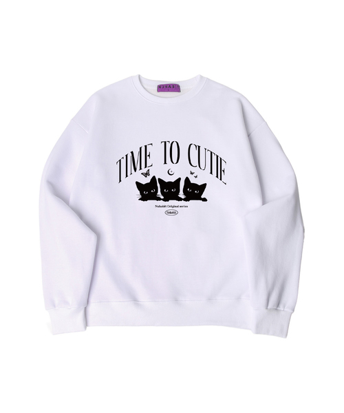 NUHABIT(ニューハビット)の「N/H TIME TO CUTIE オーバーサイズ 裏起毛 スウェット_ホワイト (SOM4-4NH1215)(スウェット・メンズ・ホワイト・MEDIUM/LARGE/X-LARGE)」の1枚目の写真