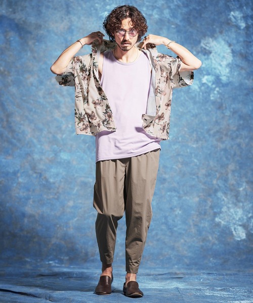 Jih Nunc（ジーヌンク）の「mhs2529-フラワー総柄プリントオーバーサイズシャツ(JIH-R1172)（シャツ/ブラウス・メンズ・ホワイト/ネイビー/ライトベージュ・S/M/L）」の17枚目の写真