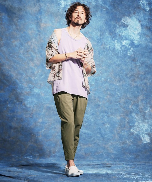 Jih Nunc（ジーヌンク）の「mhs2529-フラワー総柄プリントオーバーサイズシャツ(JIH-R1172)（シャツ/ブラウス・メンズ・ホワイト/ネイビー/ライトベージュ・S/M/L）」の18枚目の写真