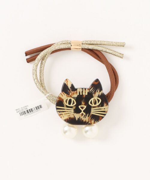チャイハネ（チャイハネ）の「【チャイハネ】キャット＆プラパールヘアゴム（ヘアゴム・レディース・グリーン/ブラウン/ブラック・FREE）」の3枚目の写真