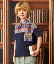 combimini（コンビミニ）の「チェック切り替え半袖BIGポロシャツ（ポロシャツ）」