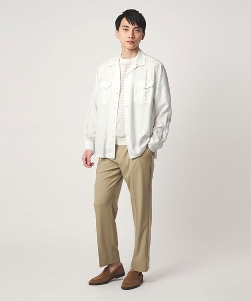 green label relaxing(グリーンレーベルリラクシング)の「レーヨン リネン フラップポケット オープンカラー シャツ(シャツ/ブラウス・メンズ・ダークブラウン/ホワイト/ブラック・XL/L/M/S)」の19枚目の写真