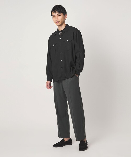 green label relaxing(グリーンレーベルリラクシング)の「レーヨン リネン フラップポケット オープンカラー シャツ(シャツ/ブラウス・メンズ・ダークブラウン/ホワイト/ブラック・XL/L/M/S)」の20枚目の写真