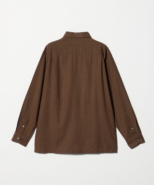 green label relaxing(グリーンレーベルリラクシング)の「レーヨン リネン フラップポケット オープンカラー シャツ(シャツ/ブラウス・メンズ・ダークブラウン/ホワイト/ブラック・XL/L/M/S)」の12枚目の写真