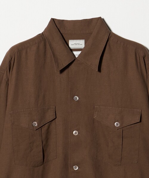 green label relaxing(グリーンレーベルリラクシング)の「レーヨン リネン フラップポケット オープンカラー シャツ(シャツ/ブラウス・メンズ・ダークブラウン/ホワイト/ブラック・XL/L/M/S)」の13枚目の写真