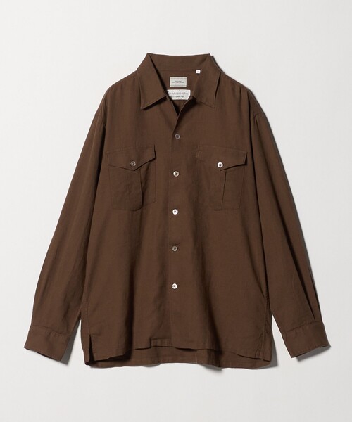green label relaxing(グリーンレーベルリラクシング)の「レーヨン リネン フラップポケット オープンカラー シャツ(シャツ/ブラウス・メンズ・ダークブラウン/ホワイト/ブラック・XL/L/M/S)」の14枚目の写真