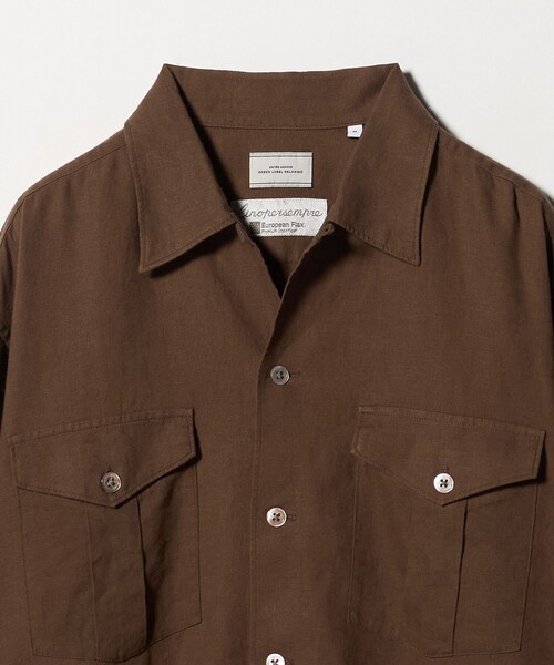 green label relaxing(グリーンレーベルリラクシング)の「レーヨン リネン フラップポケット オープンカラー シャツ(シャツ/ブラウス・メンズ・ダークブラウン/ホワイト/ブラック・XL/L/M/S)」の15枚目の写真