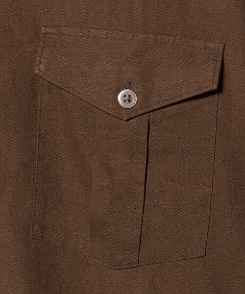 green label relaxing(グリーンレーベルリラクシング)の「レーヨン リネン フラップポケット オープンカラー シャツ(シャツ/ブラウス・メンズ・ダークブラウン/ホワイト/ブラック・XL/L/M/S)」の19枚目の写真