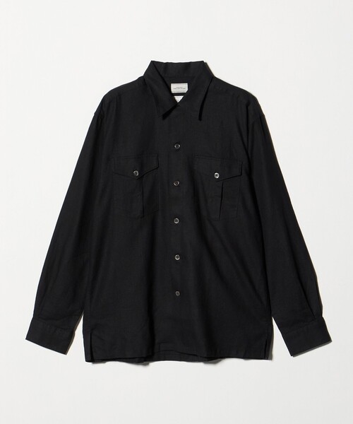 green label relaxing(グリーンレーベルリラクシング)の「レーヨン リネン フラップポケット オープンカラー シャツ(シャツ/ブラウス・メンズ・ダークブラウン/ホワイト/ブラック・XL/L/M/S)」の11枚目の写真