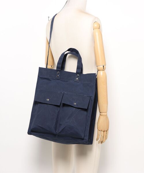 GEORGE'S（ジョージズ）の「ペーパースクエアBAG（トートバッグ・メンズ・ネイビー/ベージュ・FREE）」の19枚目の写真