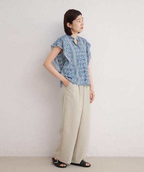 NOMBRE IMPAIR（ノンブルアンペール）の「モロッコタイルプリント　フレンチブラウス（シャツ/ブラウス・レディース・カーキ/サックスブルー・FREE）」の20枚目の写真