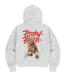 W CRUSH TAG KITTY HOODIE - ASH
