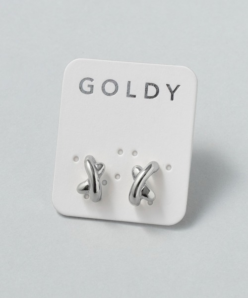 GOLDY(ゴールディ)の「プチ クロス ライン ピアス(ピアス(両耳用)・レディース・シルバー/ゴールド/シルバー×ゴールド・FREE)」の4枚目の写真