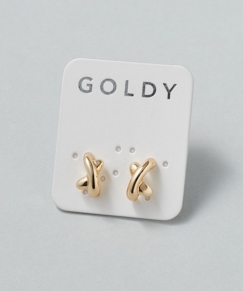 GOLDY(ゴールディ)の「プチ クロス ライン ピアス(ピアス(両耳用)・レディース・シルバー/ゴールド/シルバー×ゴールド・FREE)」の5枚目の写真