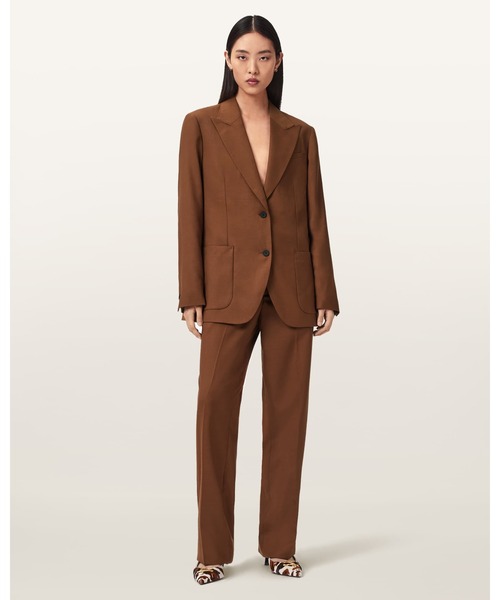 ALLSAINTS(オールセインツ)の「BECK STRAIGHT LEG TROUSERS | BECK ストレート レッグ トラウザー(スラックス・レディース・ブラウン系その他・6/8/10/4)」の1枚目の写真