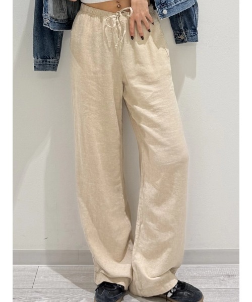 GAP(ギャップ)の「リラックスフィット リネンブレンド ワイドパンツ(その他パンツ・レディース・ベージュ/ナチュラル/ピンク/ブラック・XS/S/L/M/XXS)」の3枚目の写真