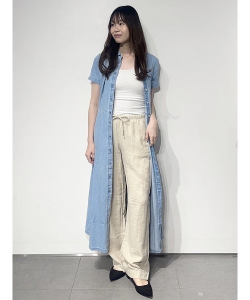 GAP(ギャップ)の「リラックスフィット リネンブレンド ワイドパンツ(その他パンツ・レディース・ベージュ/ナチュラル/ピンク/ブラック・XS/S/L/M/XXS)」の8枚目の写真