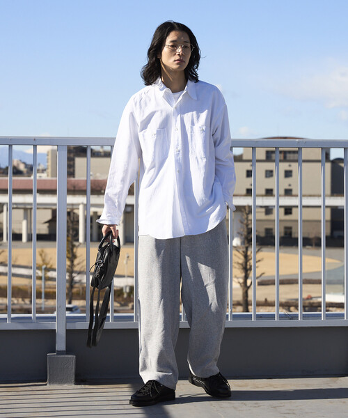Firsthand(ファーストハンド)の「Firsthand/ファーストハンド ビッグシルエット レギュラーカラー シャンブレー ワークシャツ(シャツ/ブラウス・メンズ・ホワイト/ブルー・LARGE/MEDIUM)」の22枚目の写真