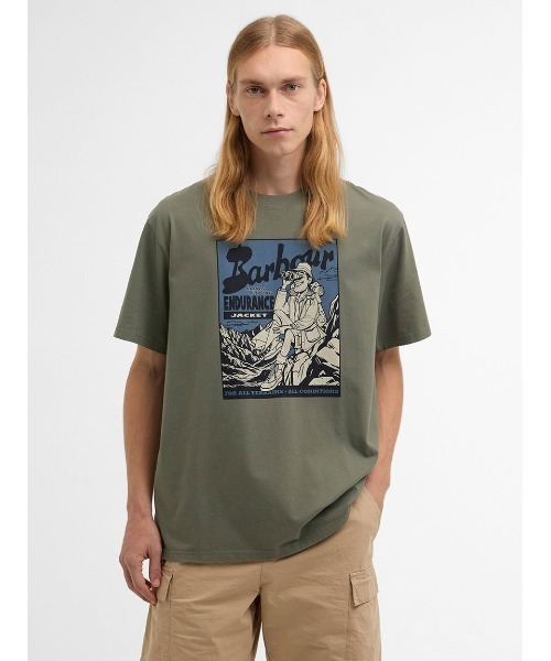 Barbour(バブアー)の「Conditions オーバーサイズ グラフィック Tシャツ(Tシャツ/カットソー・メンズ・ネイビー/グリーン・X-SMALL/SMALL/MEDIUM)」の1枚目の写真