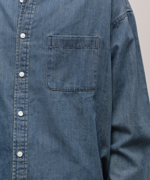 MUSINSA STANDARD（ムシンサスタンダード）の「オーバーサイズデニムシャツ [ミディアムインディゴ]（シャツ/ブラウス・メンズ・その他・SMALL/MEDIUM/LARGE/X-LARGE/2XL）」の5枚目の写真