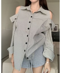 inst.ALL（インストール）の「ストライプ肩あきシャツ（シャツ/ブラウス）」