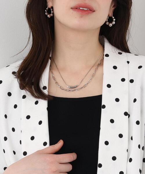 PINKY&DIANNE(ピンキーアンドダイアン)の「2連チェーンネックレス(ネックレス・レディース・シルバー/ゴールド・ONE SIZE)」の4枚目の写真