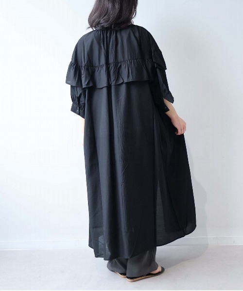 leswel(レスウェル)の「【M/L】ラッフルフリルエアリーワンピース(ワンピース・レディース・パープル/ブラック/カーキ・M/L)」の6枚目の写真