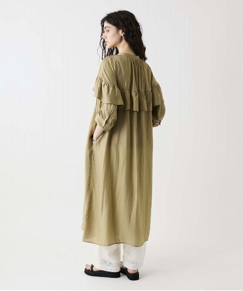 leswel(レスウェル)の「【M/L】ラッフルフリルエアリーワンピース(ワンピース・レディース・パープル/ブラック/カーキ・M/L)」の11枚目の写真