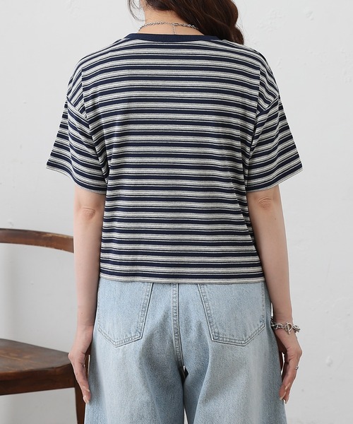 COLONY 2139(コロニートゥーワンスリーナイン)の「マルチボーダークロップドTシャツ(Tシャツ/カットソー・レディース・グレー/ブラック・FREE)」の21枚目の写真