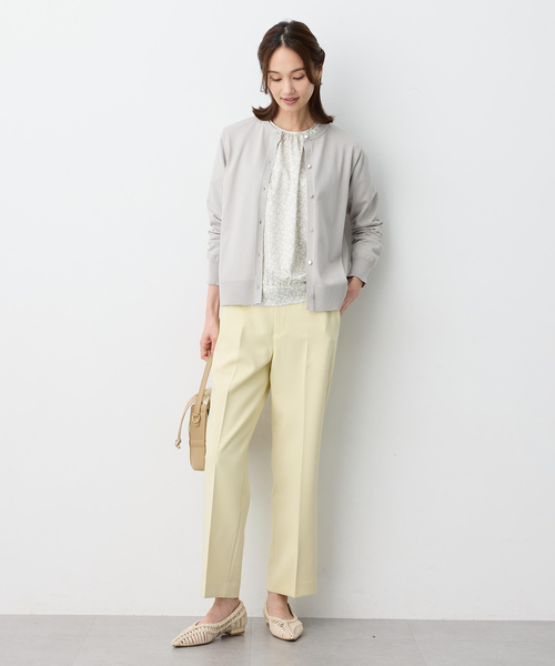 A/C DESIGN BY ALPHA CUBIC（エーシーデザインバイアルファキュービック）の「クルーネックニットカーディガン【洗える・パステルカラー】（カーディガン/ボレロ・レディース・イエロー/ライトグレー/ピンク/グリーン・M/L）」の11枚目の写真