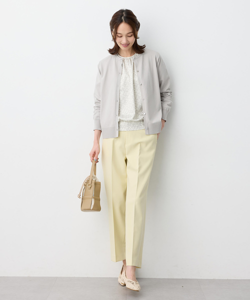 A/C DESIGN BY ALPHA CUBIC（エーシーデザインバイアルファキュービック）の「クルーネックニットカーディガン【洗える・パステルカラー】（カーディガン/ボレロ・レディース・イエロー/ライトグレー/ピンク/グリーン・M/L）」の12枚目の写真