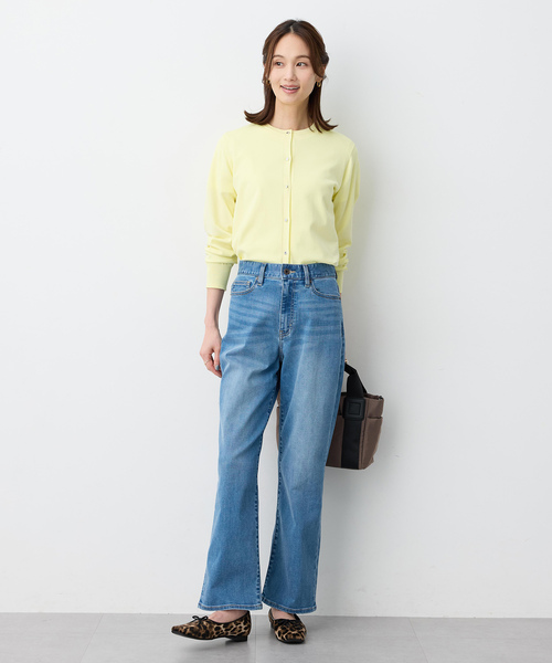 A/C DESIGN BY ALPHA CUBIC（エーシーデザインバイアルファキュービック）の「クルーネックニットカーディガン【洗える・パステルカラー】（カーディガン/ボレロ・レディース・イエロー/ライトグレー/ピンク/グリーン・M/L）」の13枚目の写真