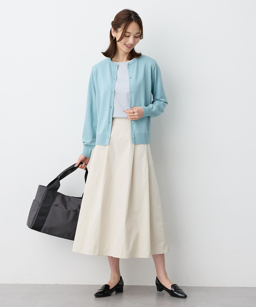 A/C DESIGN BY ALPHA CUBIC（エーシーデザインバイアルファキュービック）の「クルーネックニットカーディガン【洗える・パステルカラー】（カーディガン/ボレロ・レディース・イエロー/ライトグレー/ピンク/グリーン・M/L）」の17枚目の写真