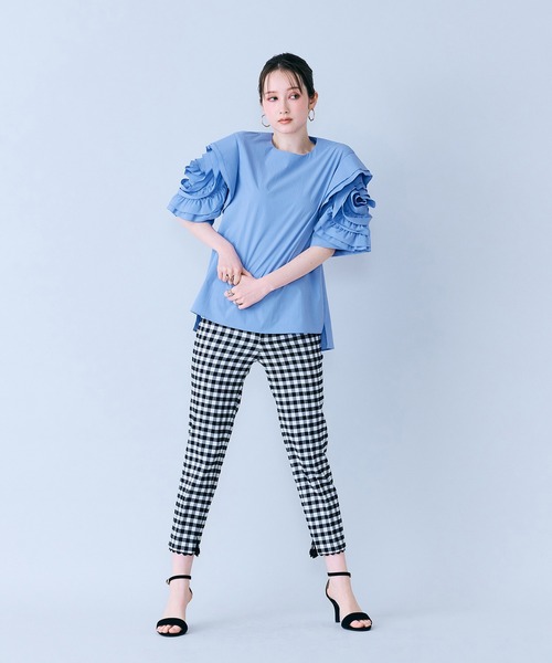 Audie a Muses(オーディアミューズ)の「サブリナパンツ/ チェック(その他パンツ・レディース・ブラック・36/38/40/42)」の6枚目の写真