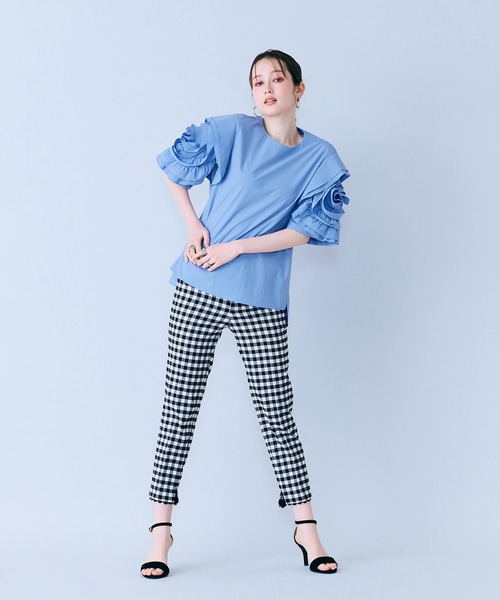 Audie a Muses(オーディアミューズ)の「サブリナパンツ/ チェック(その他パンツ・レディース・ブラック・36/38/40/42)」の7枚目の写真