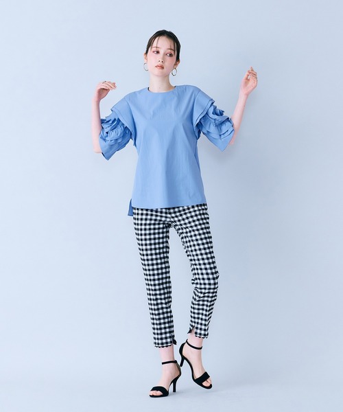 Audie a Muses(オーディアミューズ)の「サブリナパンツ/ チェック(その他パンツ・レディース・ブラック・36/38/40/42)」の8枚目の写真