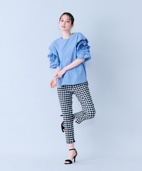 Audie a Muses(オーディアミューズ)の「サブリナパンツ/ チェック(その他パンツ・レディース・ブラック・36/38/40/42)」の9枚目の写真