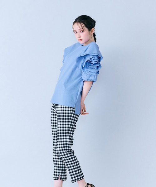 Audie a Muses(オーディアミューズ)の「サブリナパンツ/ チェック(その他パンツ・レディース・ブラック・36/38/40/42)」の10枚目の写真