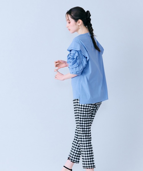 Audie a Muses(オーディアミューズ)の「サブリナパンツ/ チェック(その他パンツ・レディース・ブラック・36/38/40/42)」の11枚目の写真