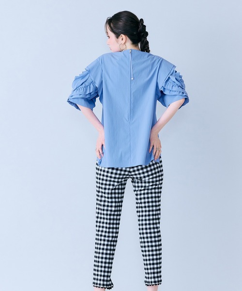 Audie a Muses(オーディアミューズ)の「サブリナパンツ/ チェック(その他パンツ・レディース・ブラック・36/38/40/42)」の12枚目の写真