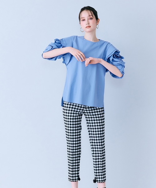 Audie a Muses(オーディアミューズ)の「サブリナパンツ/ チェック(その他パンツ・レディース・ブラック・36/38/40/42)」の15枚目の写真