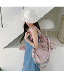 [INT][POUCH SET] glossy shoulder duffel bag _ Lilac pink
