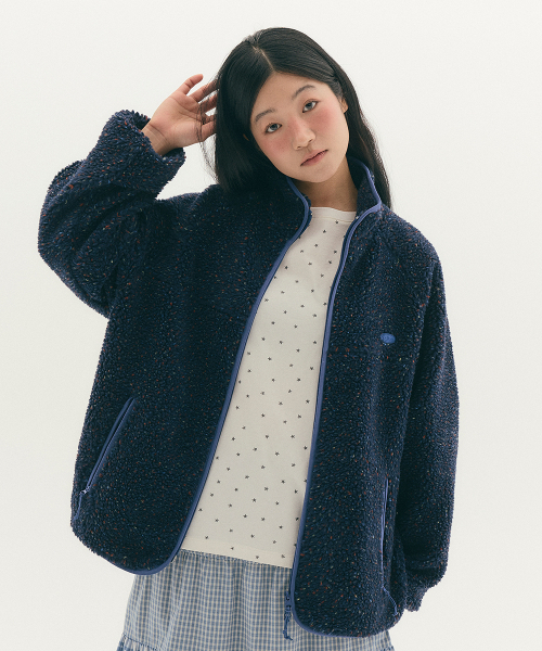フリースジップアップネイビー