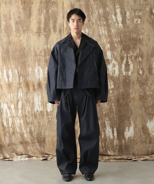 HARE（ハレ）の「【NARRIL】Judo-Style Sculpted Pants（デニムパンツ・メンズ・ブラック/ネイビー・MEDIUM/SMALL）」の7枚目の写真