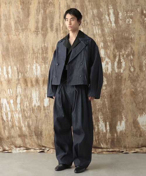 HARE（ハレ）の「【NARRIL】Judo-Style Sculpted Pants（デニムパンツ・メンズ・ブラック/ネイビー・MEDIUM/SMALL）」の14枚目の写真